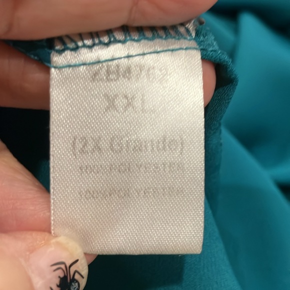 Zenobie | Teal Split Sleeve & Back Blouse - Picture 7 of 9